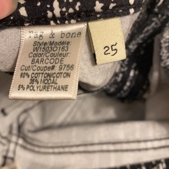 Rag & Bone The Legging Barcode Printed Knit Skinny Pants/ Jeans Size 25 - Picture 12 of 16